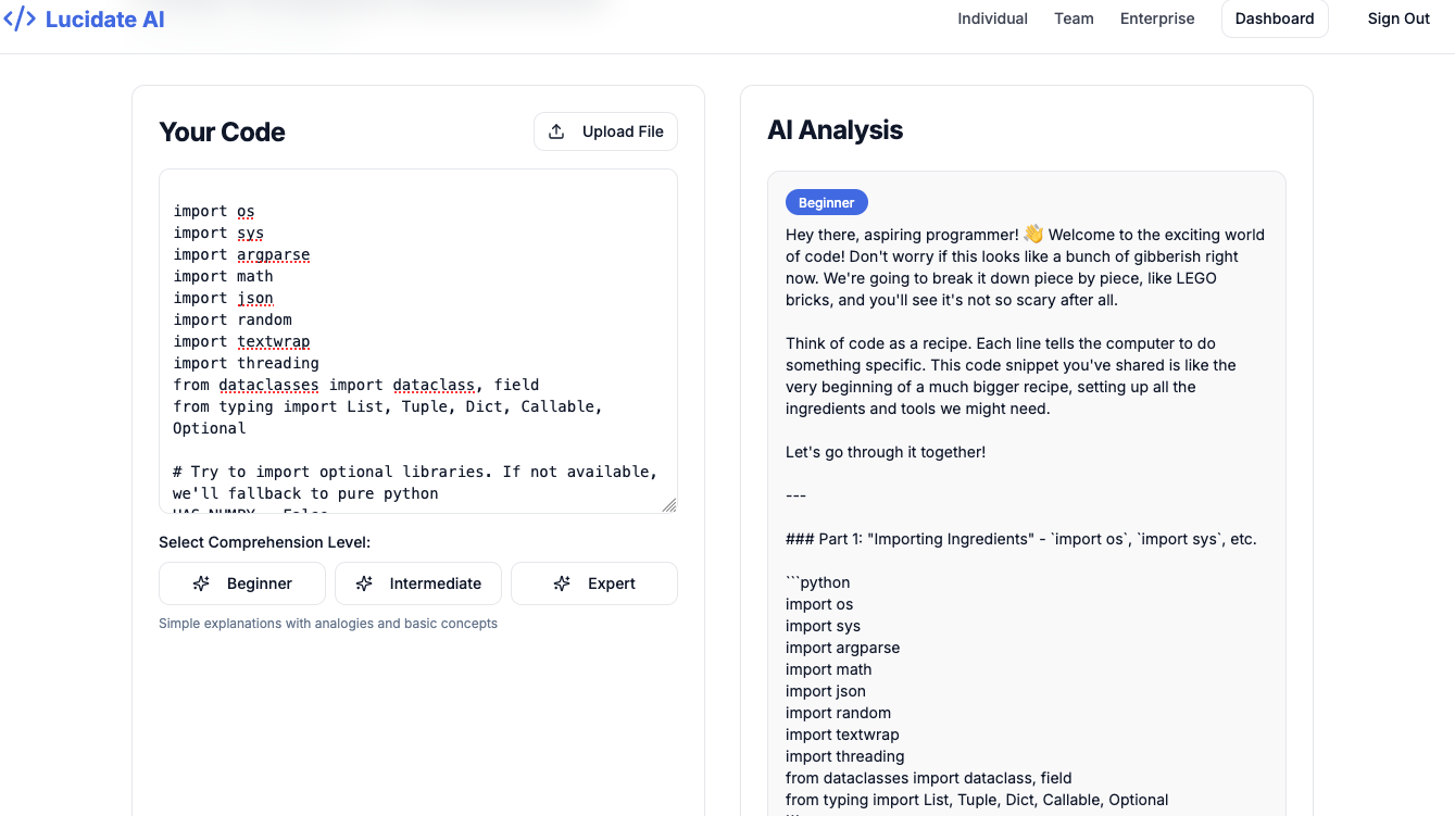 Lucidate AI - Enterprise Code Intelligence Platform